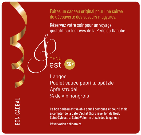 Bon cadeau - Restaurant Le Paprika